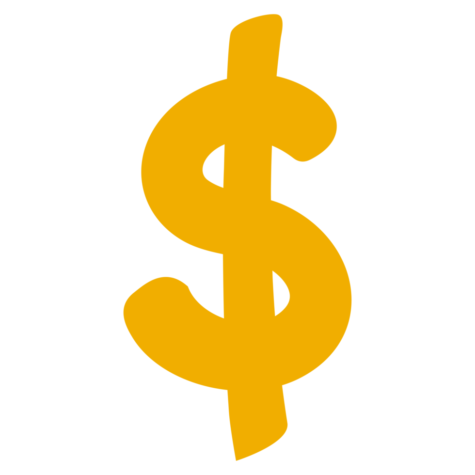 Dollar Currency Symbol on Transparent Background png