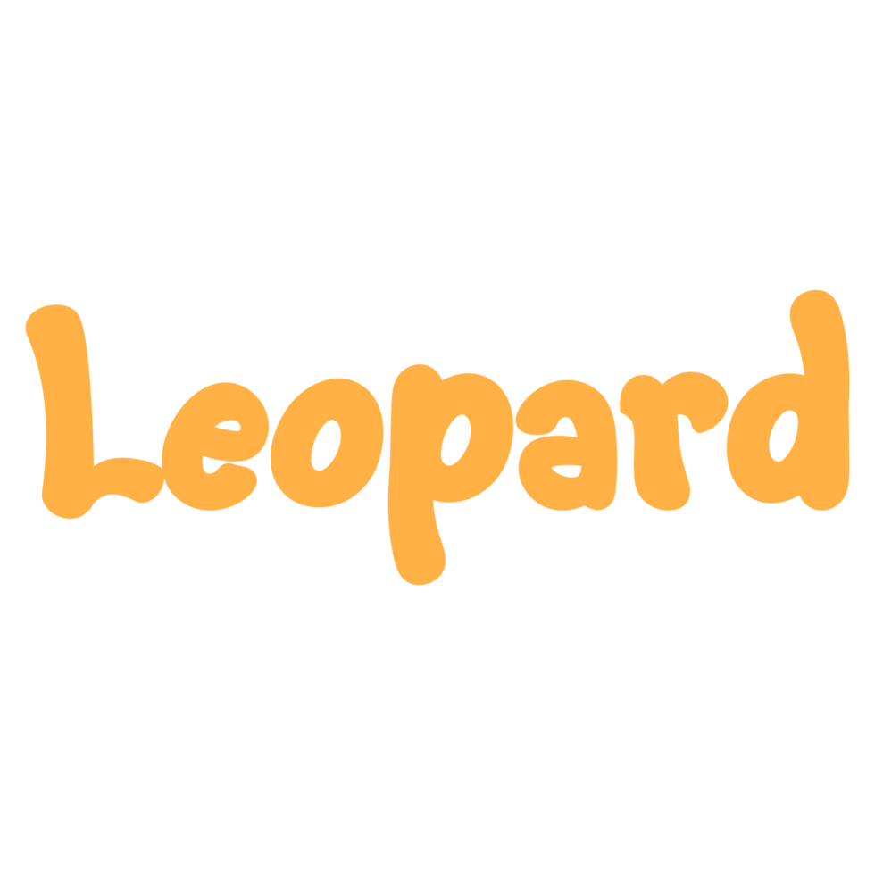 luipaard dier naam belettering concept Aan transparant achtergrond png