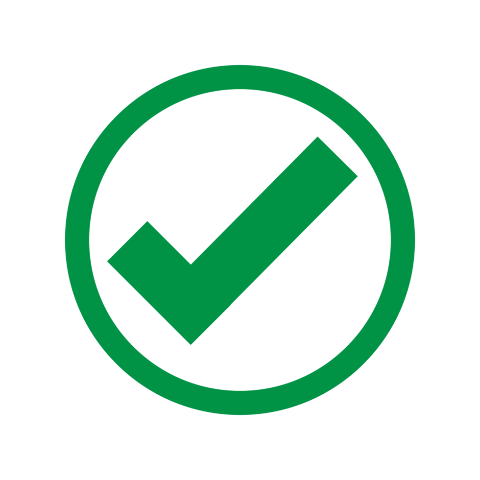 Round Check Mark Symbol with Transparent Background png