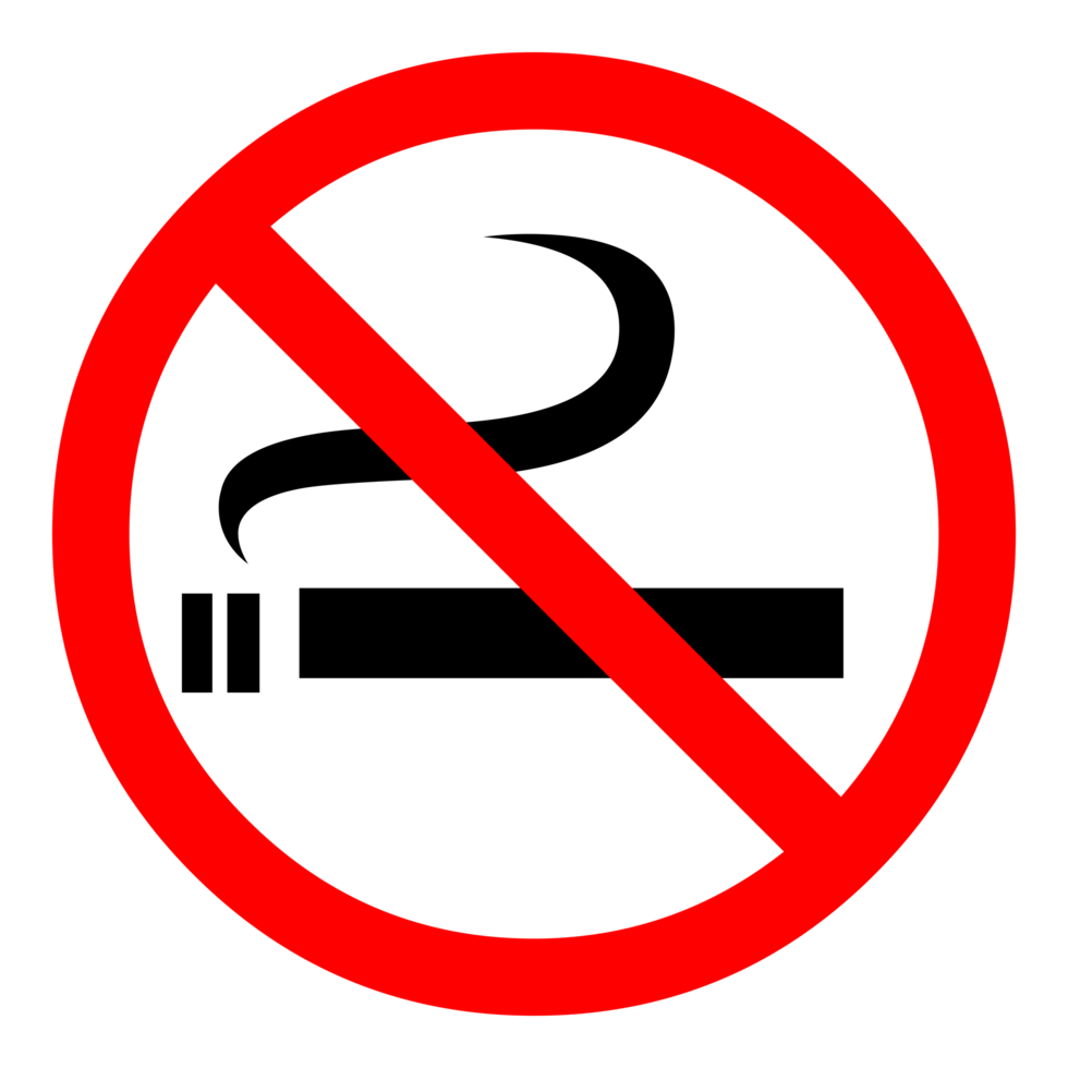 No smoking Cigarette in prohibition sign on Transparent Background png