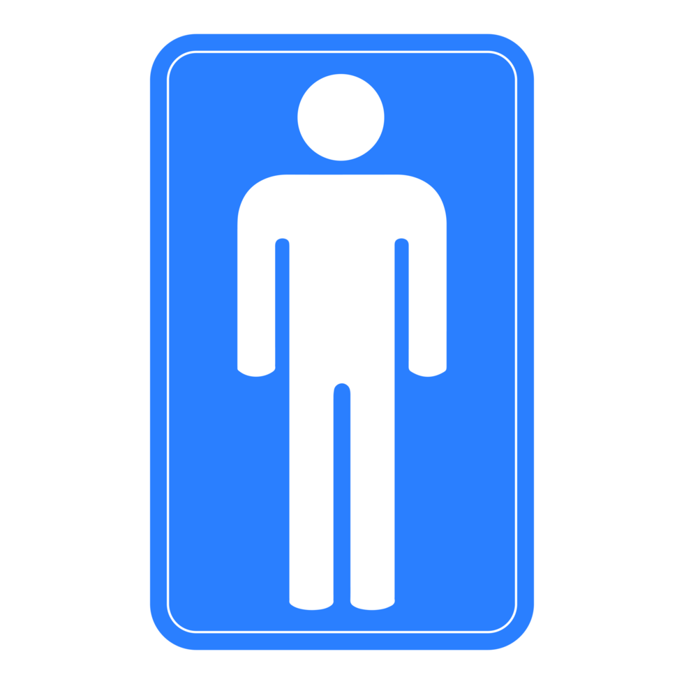 signe de toilette masculin sur fond transparent png