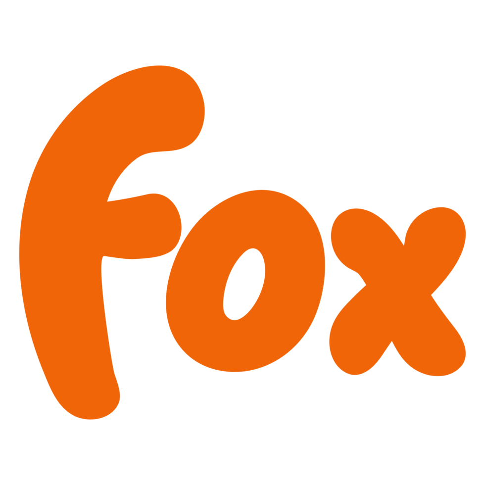 Fox Animal Name Lettering Concept on Transparent Background png