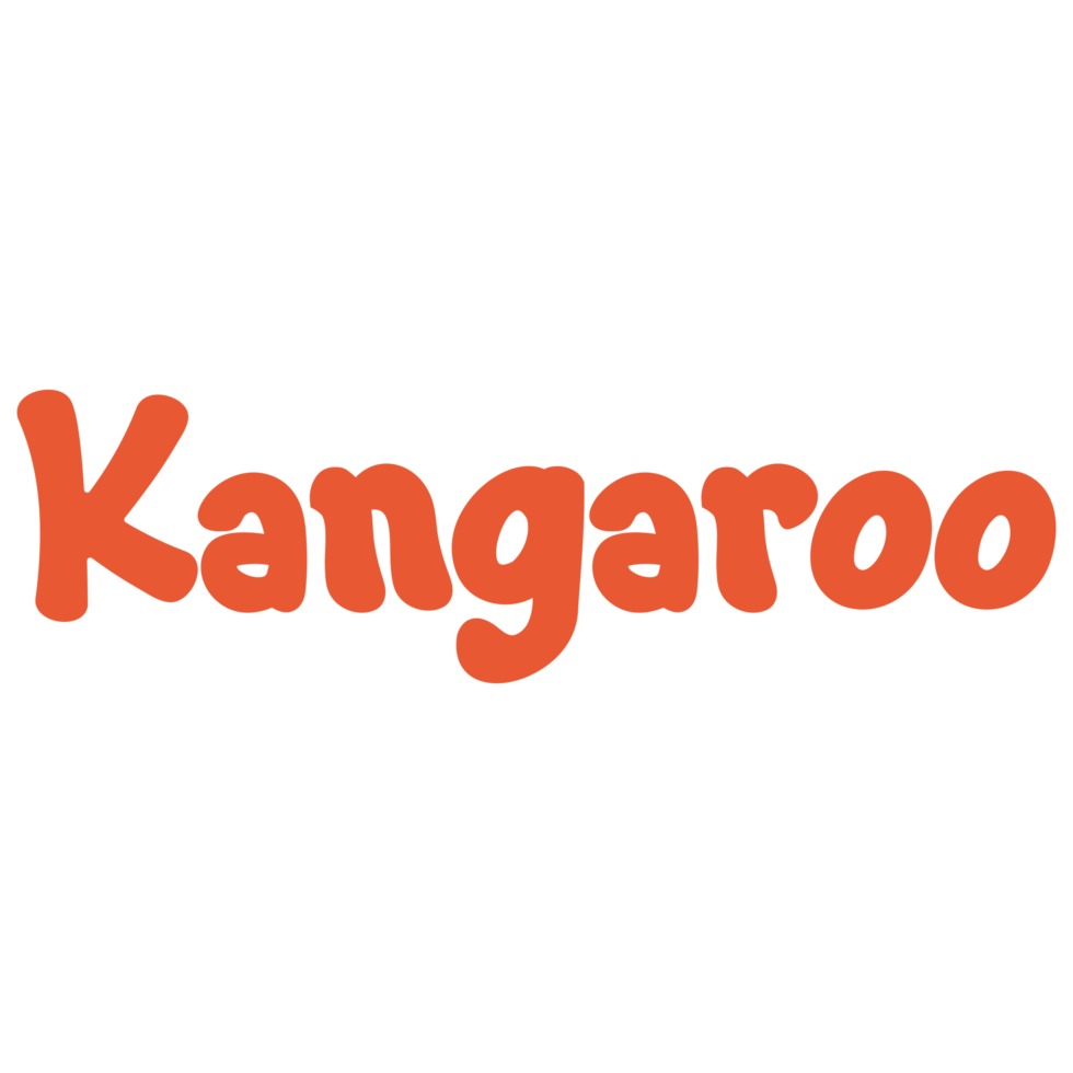 concept de lettrage de nom d'animal kangourou sur fond transparent png