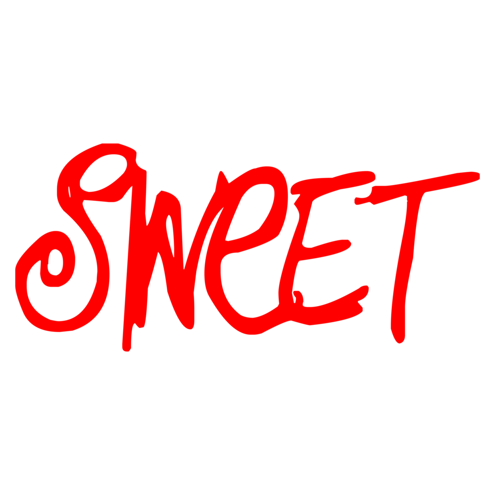 Hand drawn word Sweet text on Transparent Background png