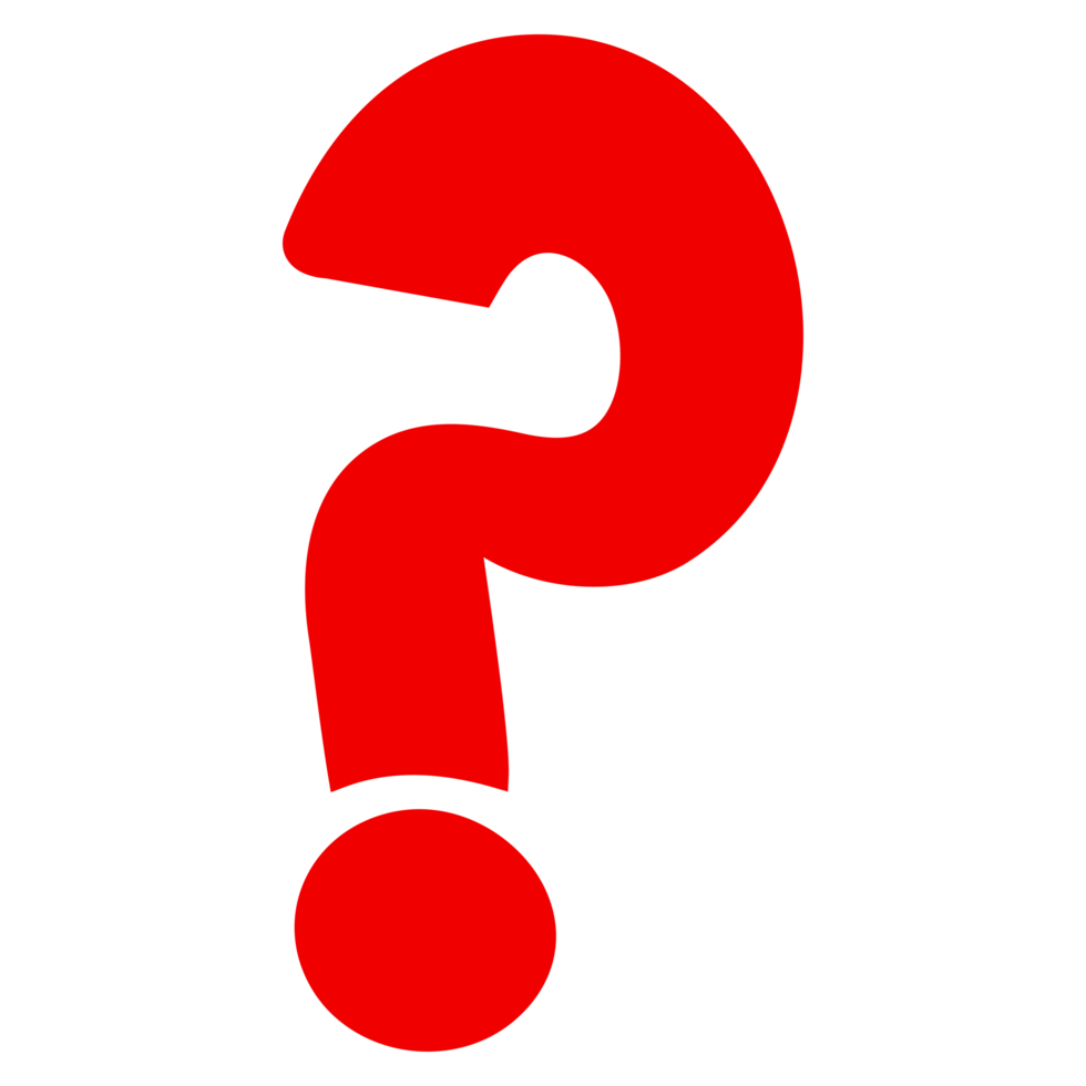 Red Question Mark on Transparent Background png