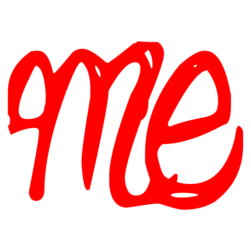 Hand drawn word Me text on Transparent Background png