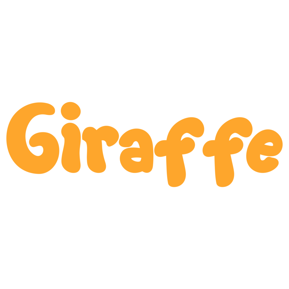 Giraffe Animal Name Lettering Concept On Transparent Background giraffe-animal-name-lettering-concept-on-transparent-background