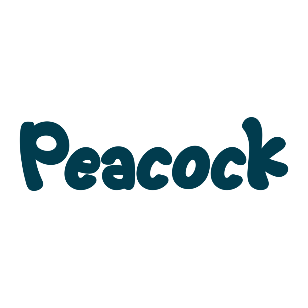 Peacock Bird Name Lettering Concept on Transparent Background png