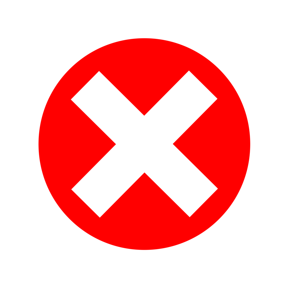 Round Cross Mark Symbol with Transparent Background png