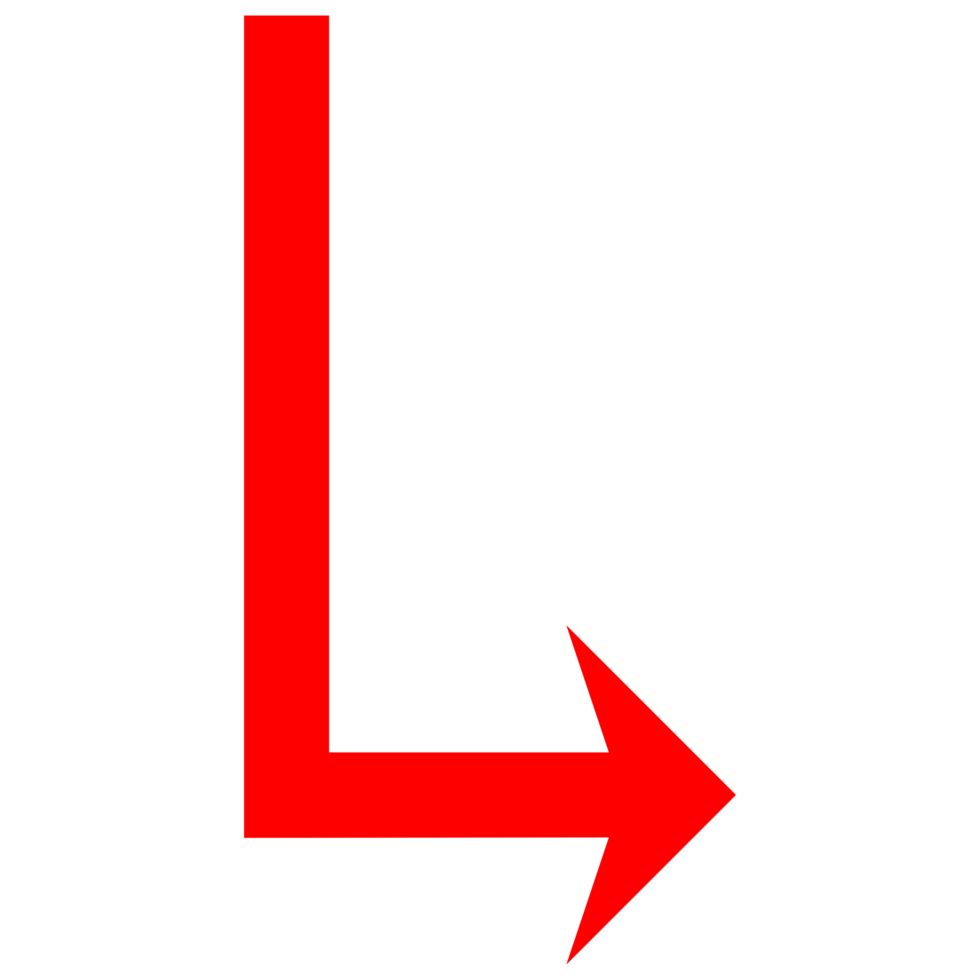 Directional Arrow on Transparent Background png