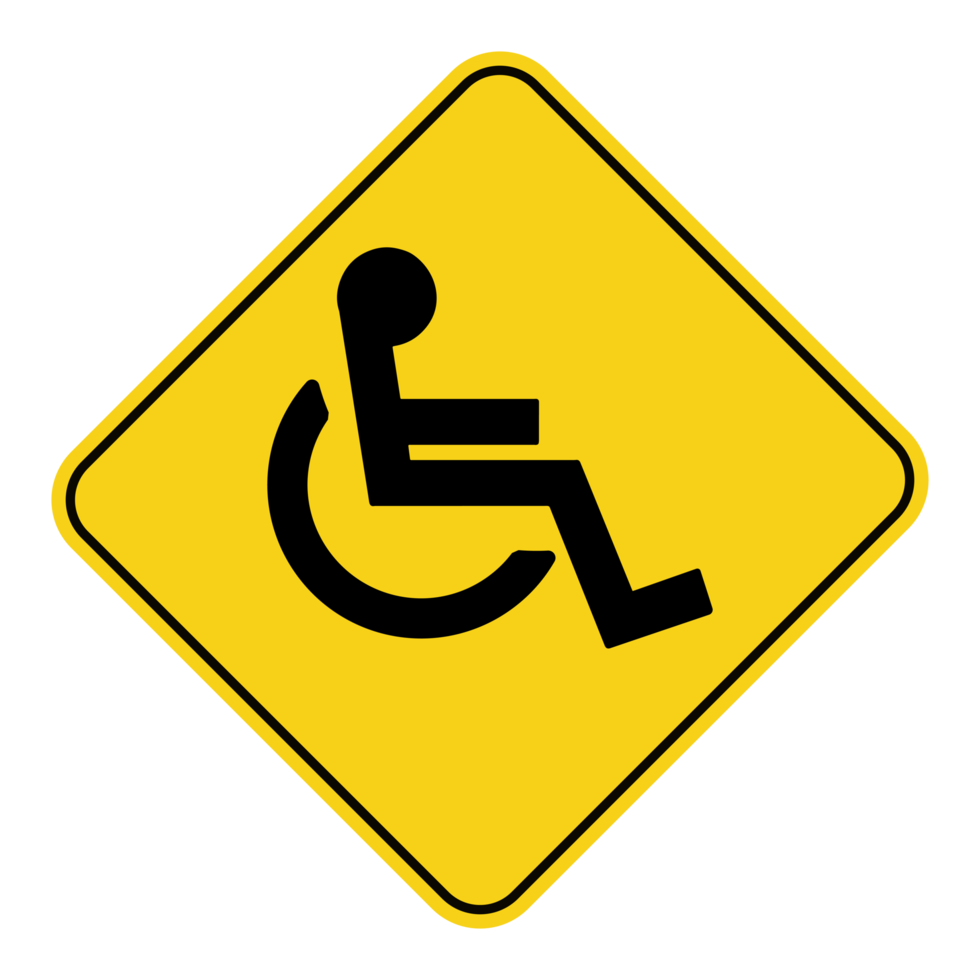 panneau de stationnement pour personnes handicapées uniquement sur fond transparent png