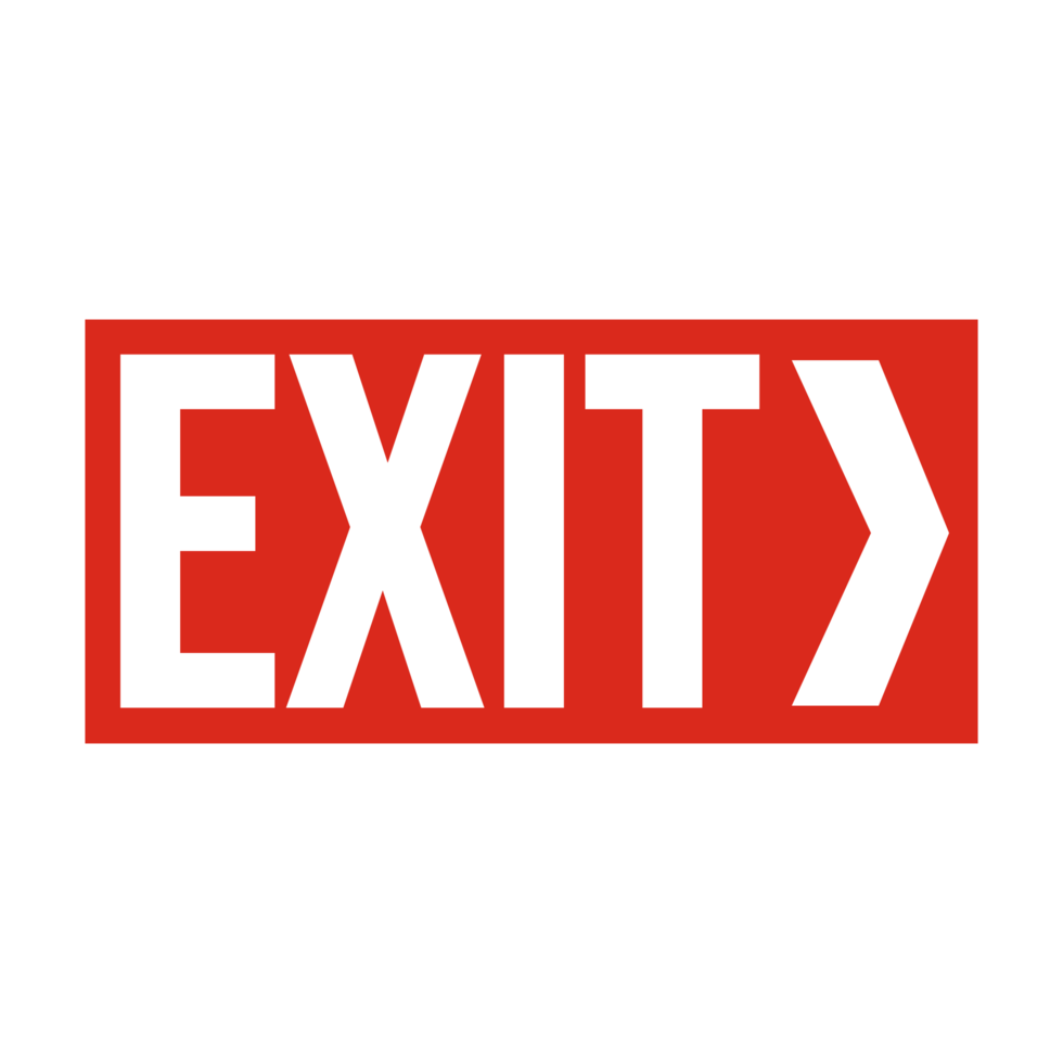 Exit Sign Symbol on Transparent Background png