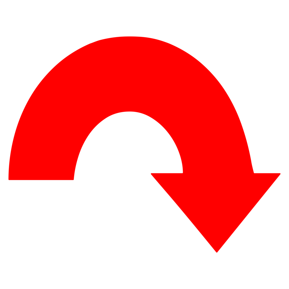 Directional Arrow on Transparent Background png