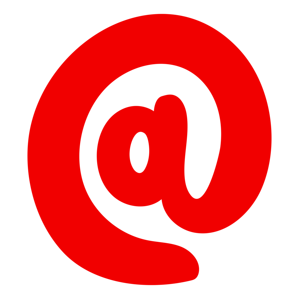 E-Mail-Zeichen am Symbol auf transparentem Hintergrund png