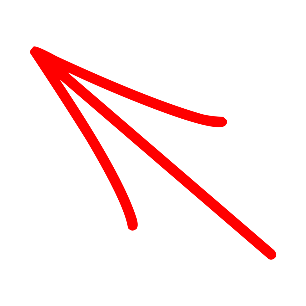 Hand Drawn Directional Arrow on Transparent Background png