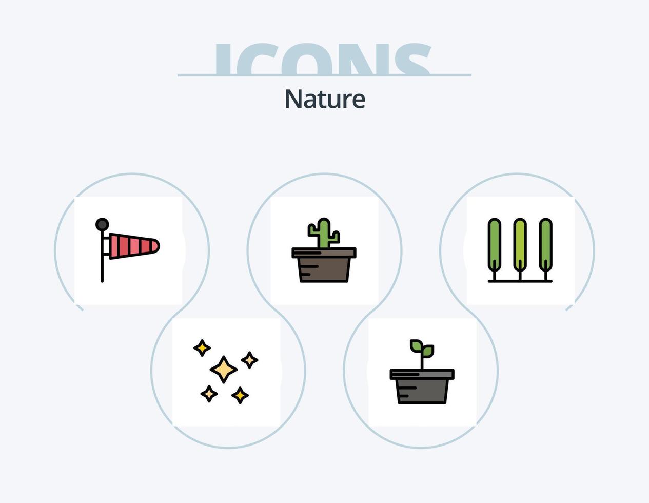 Nature Line Filled Icon Pack 5 Icon Design. nature. weather. nature. thermometer. meteorology vector