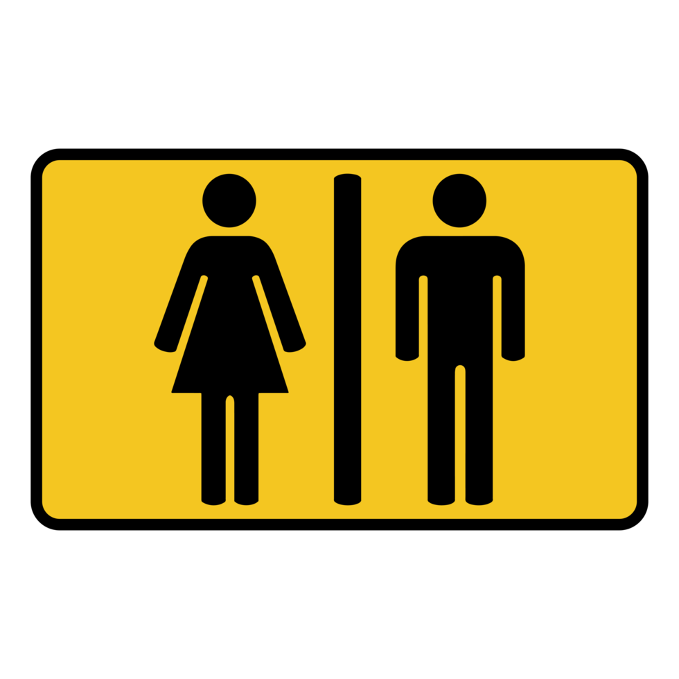 signo de baño masculino y femenino sobre fondo transparente png