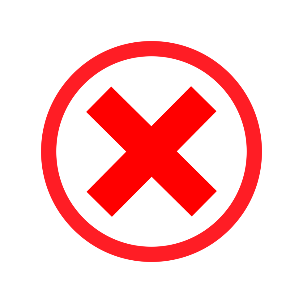 Round Cross Mark Symbol with Transparent Background png