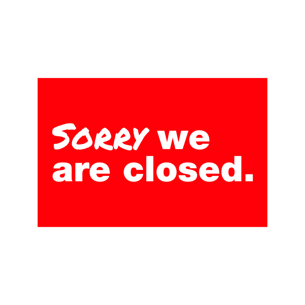 Shop, Business Closed Sign on Transparent Background png