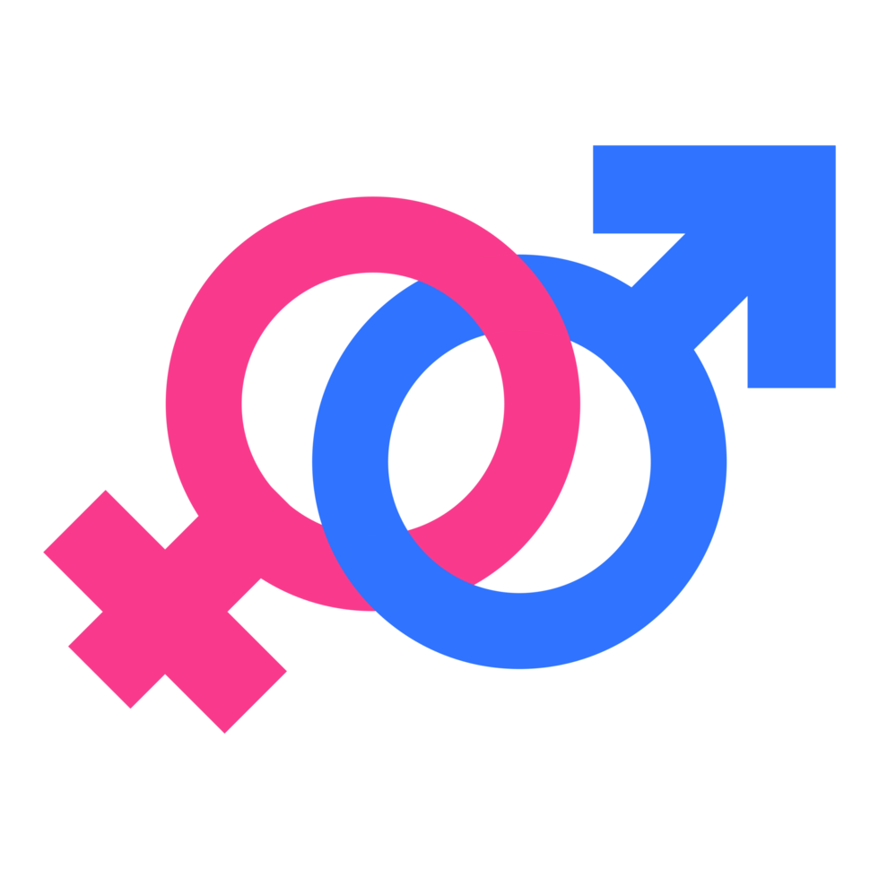 símbolo sexual de homens e mulheres em fundo transparente png