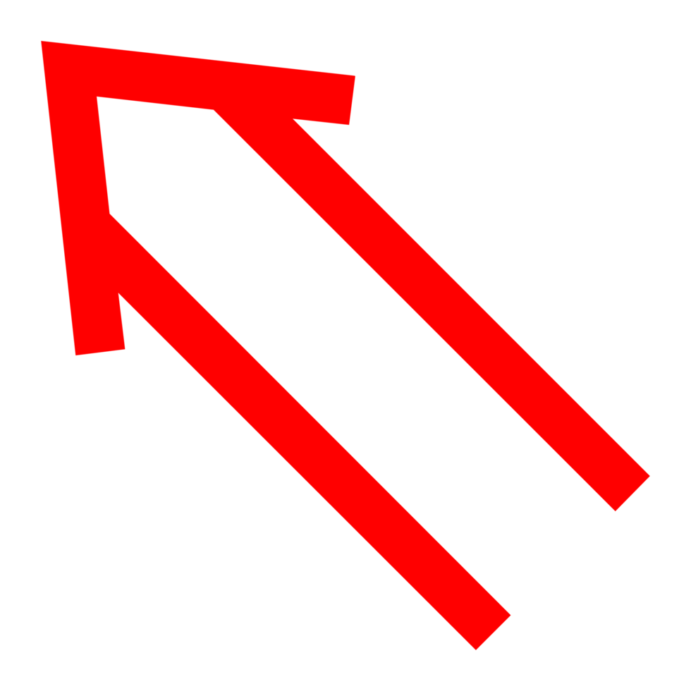 Directional Arrow on Transparent Background png