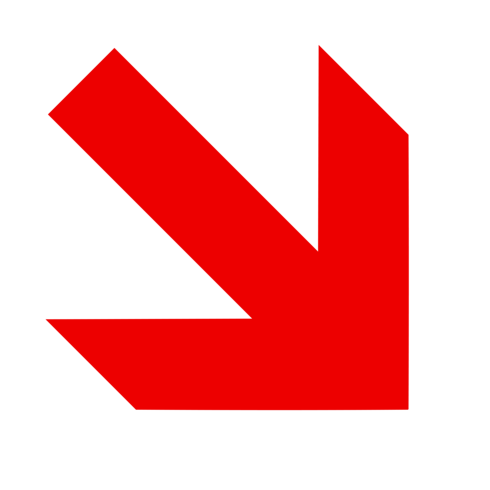 Directional Arrow on Transparent Background png