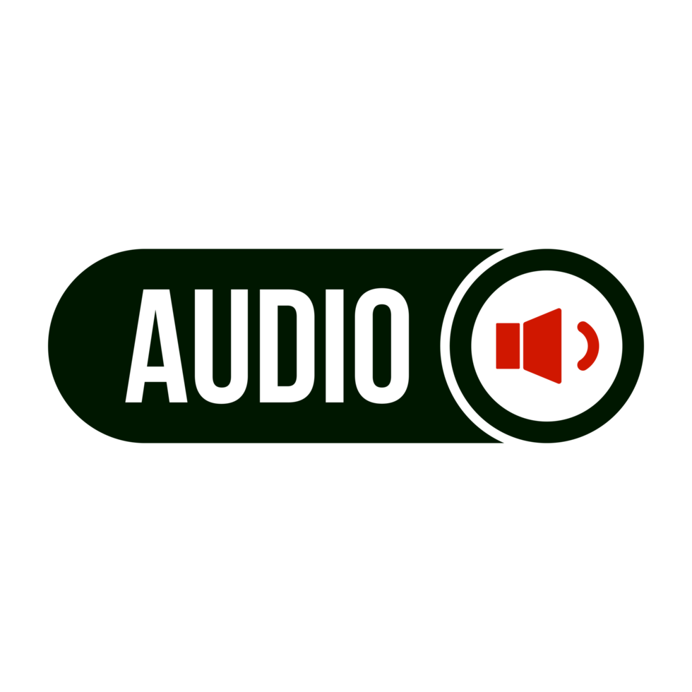 Multi media Audio Button on Transparent Background png