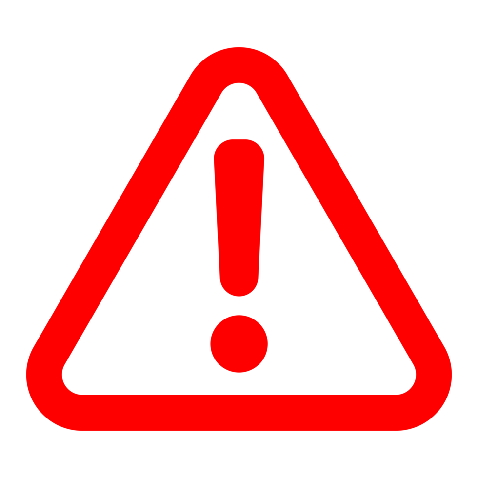 Warning Hazard Sign on Transparent Background png