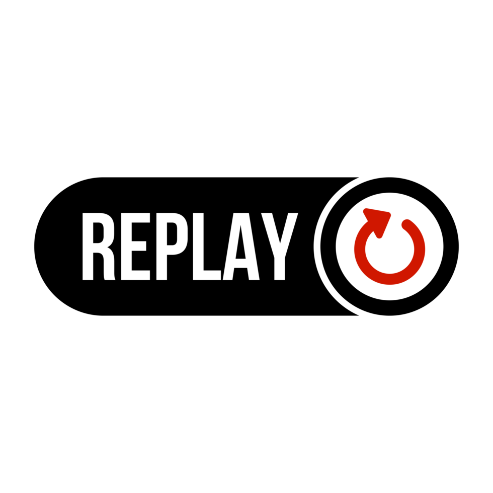 Multi media Replay Button on Transparent Background png