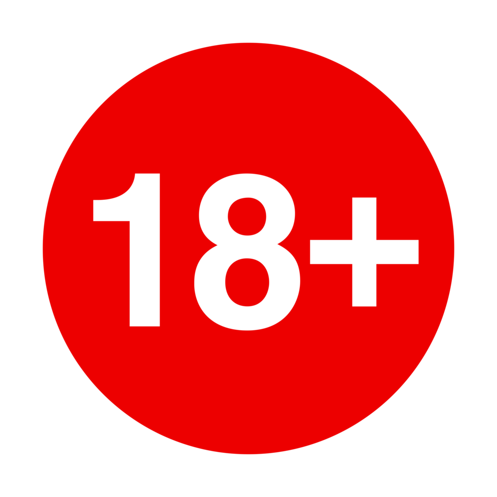 Age registration sign 18 Plus on Transparent Background png