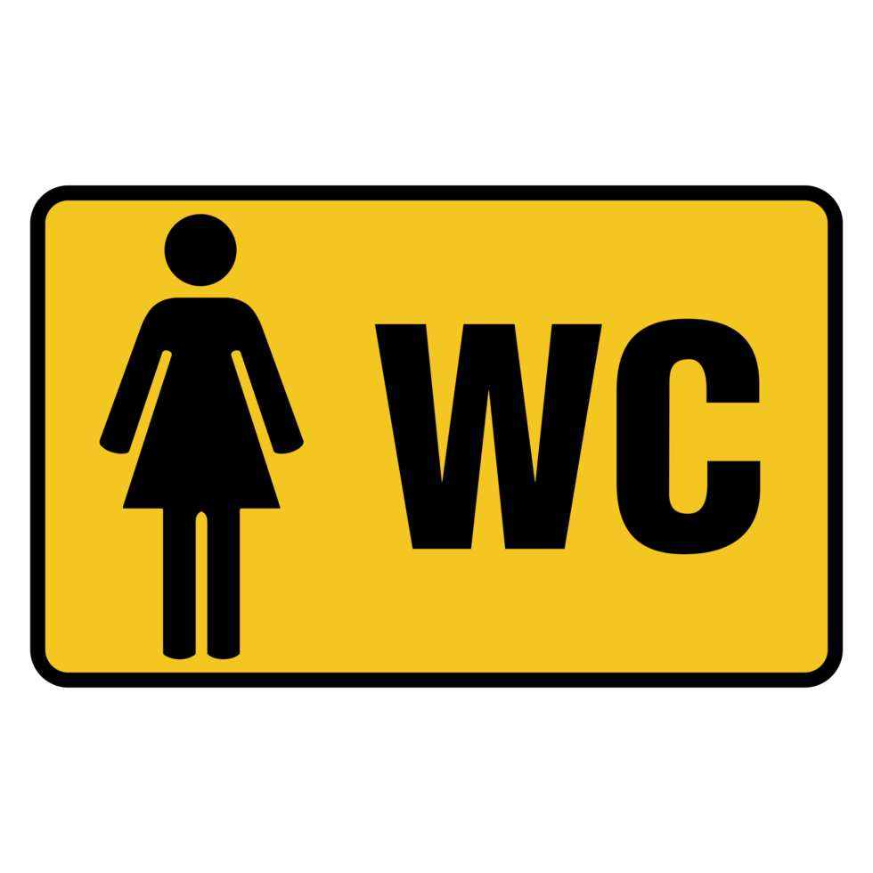 signo de baño femenino sobre fondo transparente png