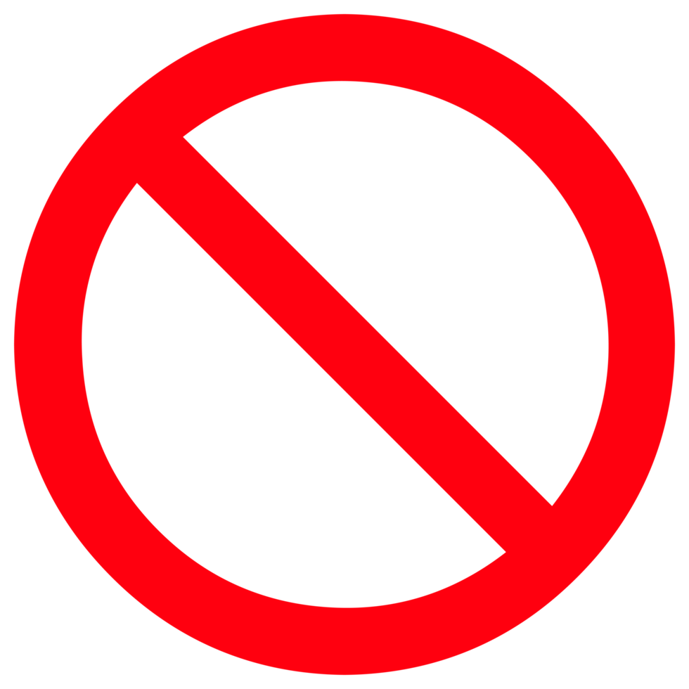 prohibido símbolo prohibido sobre fondo transparente png