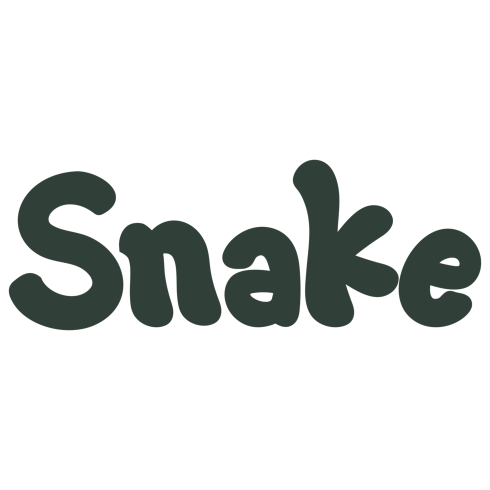 Snake Animal Name Lettering Concept on Transparent Background png