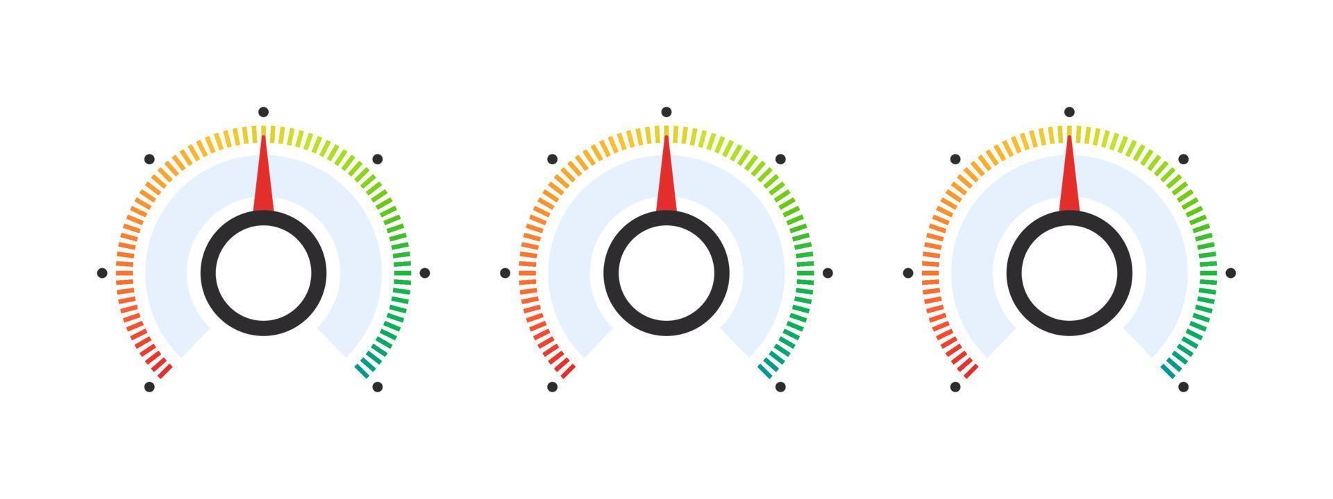 escala de cuadrante indicador de satisfacción. medición del desempeño satisfacción del cliente. ilustración vectorial vector