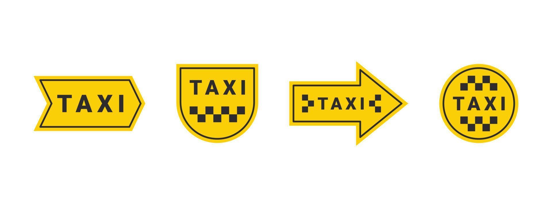 punteros de iconos de servicio de taxi. elementos de banner de servicio de taxi. servicio de taxi las 24 horas. iconos vectoriales vector