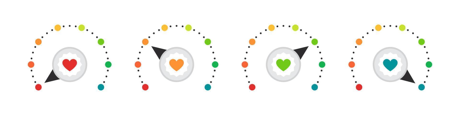 Quality level scale. Satisfaction indicator. Performance measurement client satisfaction. Vector illustration