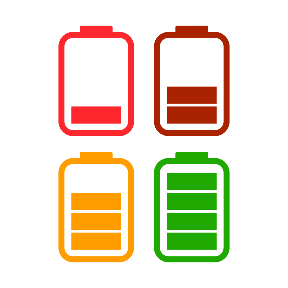 niveau de charge de la batterie défini avec fond transparent png