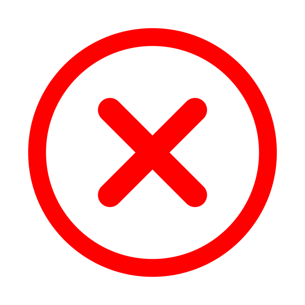 Cross Check Icon Symbol on Transparent Background png