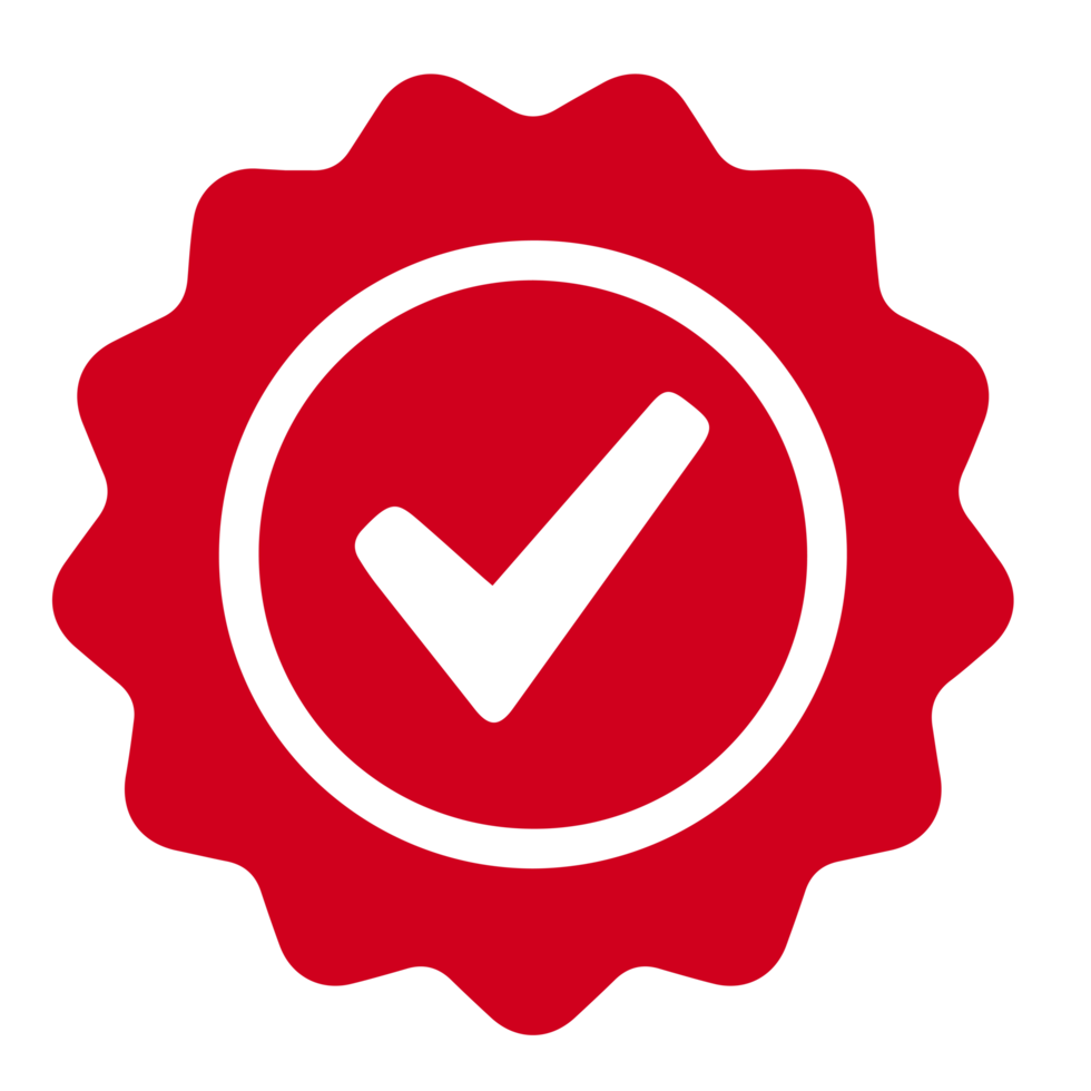 Approval Seal Sticker with Tick on Transparent Background png