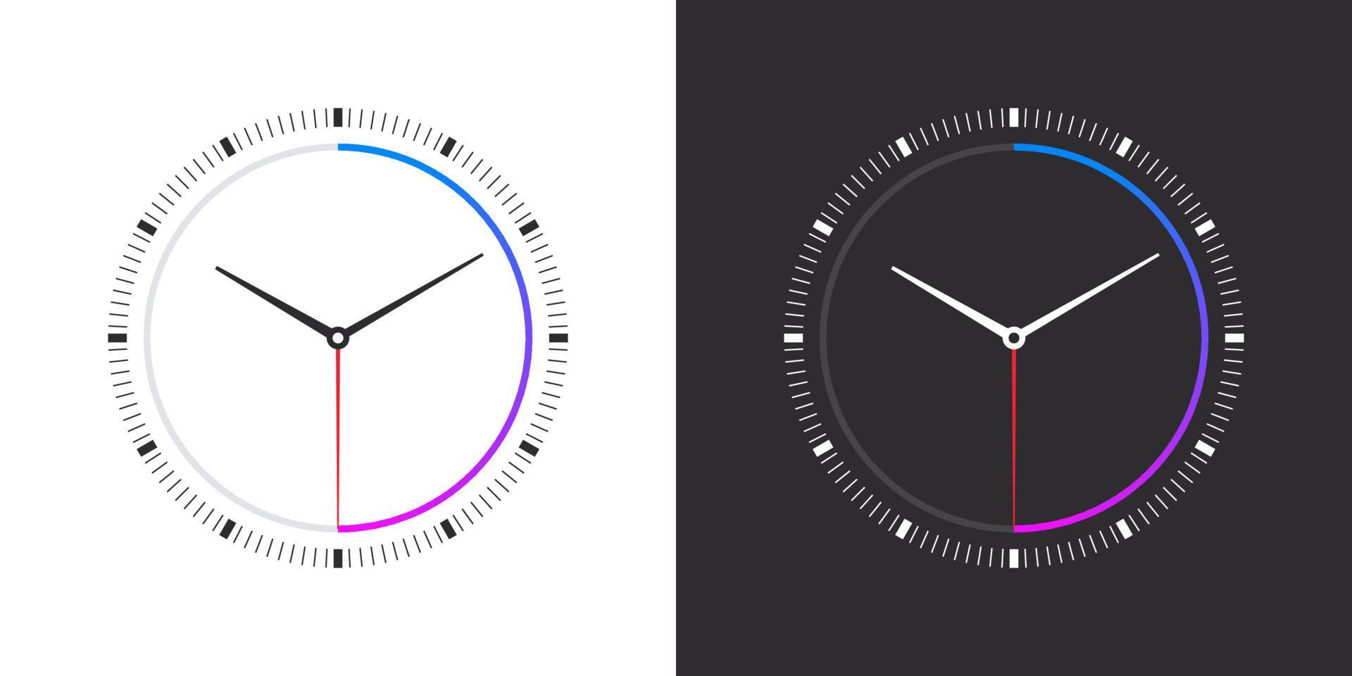 Watch faces. Modern clock faces. Smart watch dial. Clock faces on white