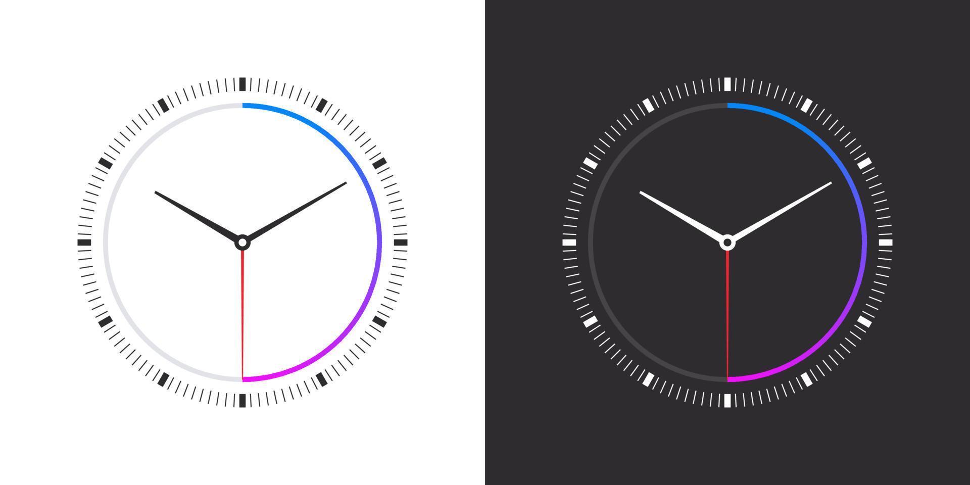 Watch faces. Modern clock faces. Smart watch dial. Clock faces on white