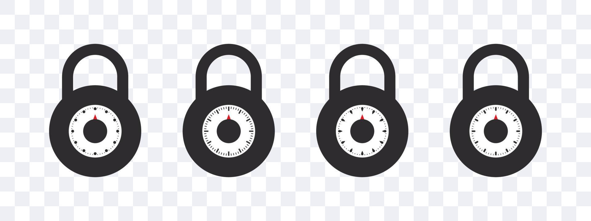 Code lock Icons. Vector lock icons on transparent background. Lock