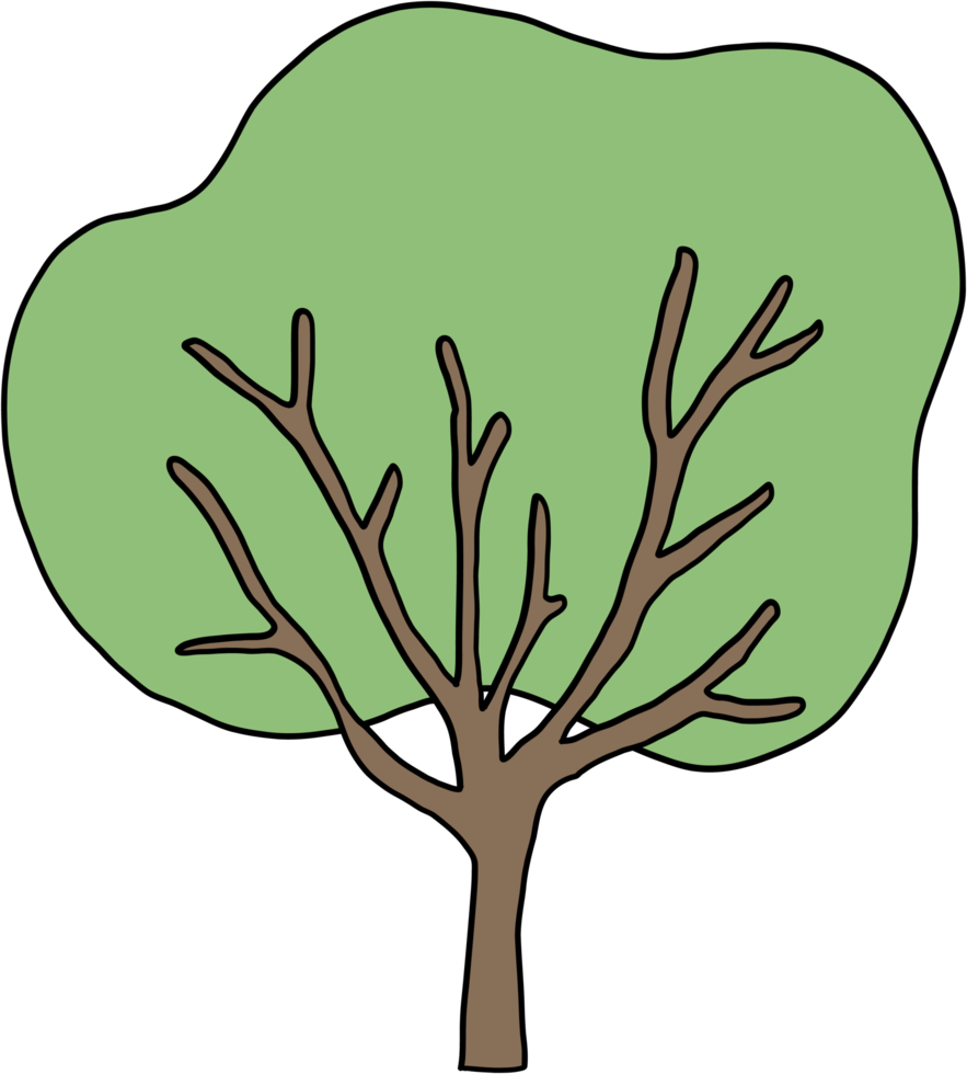 conception plate de dessin à main levée d'arbre de simplicité. png