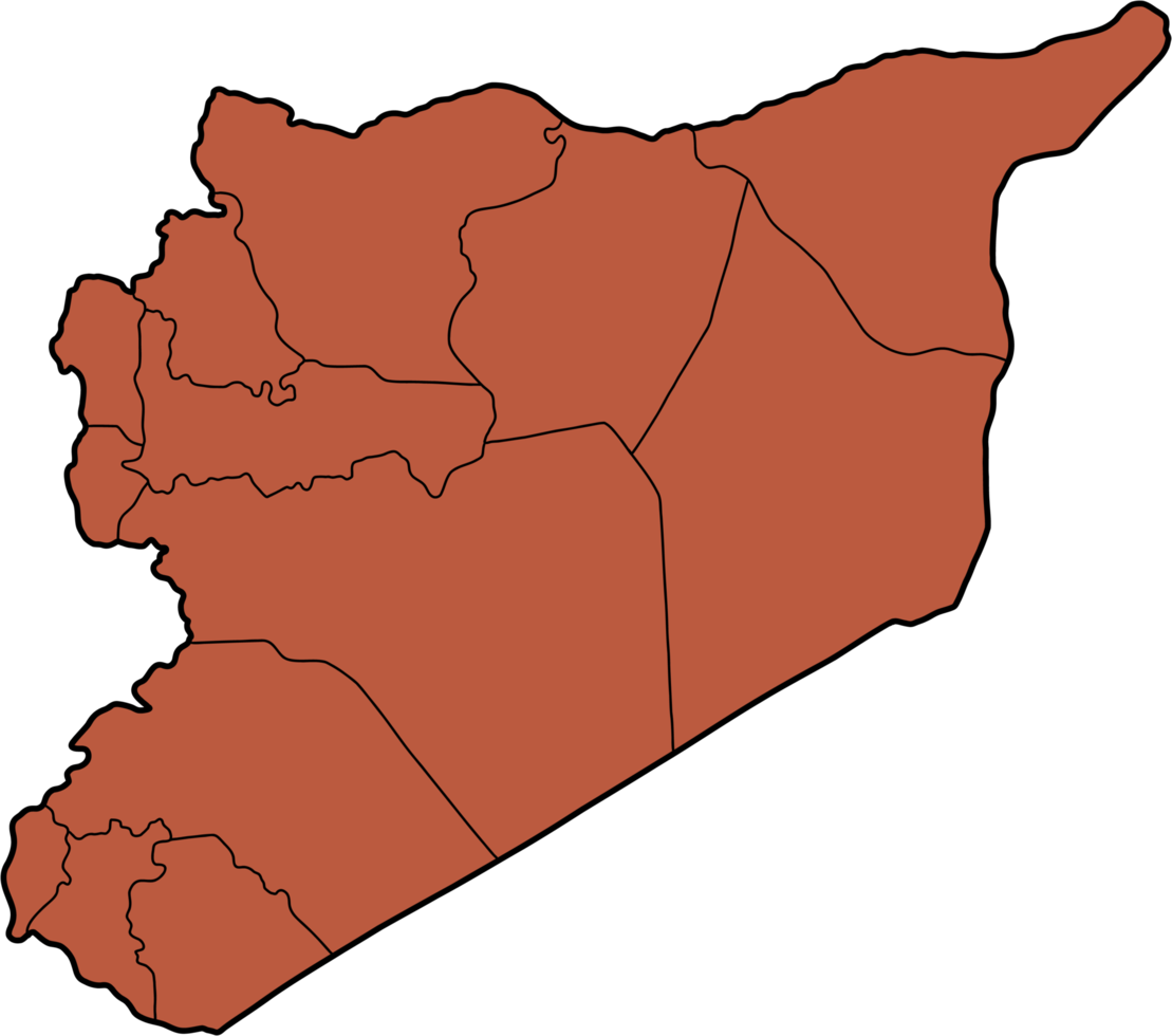 tekening uit de vrije hand tekening van Syrië kaart. png