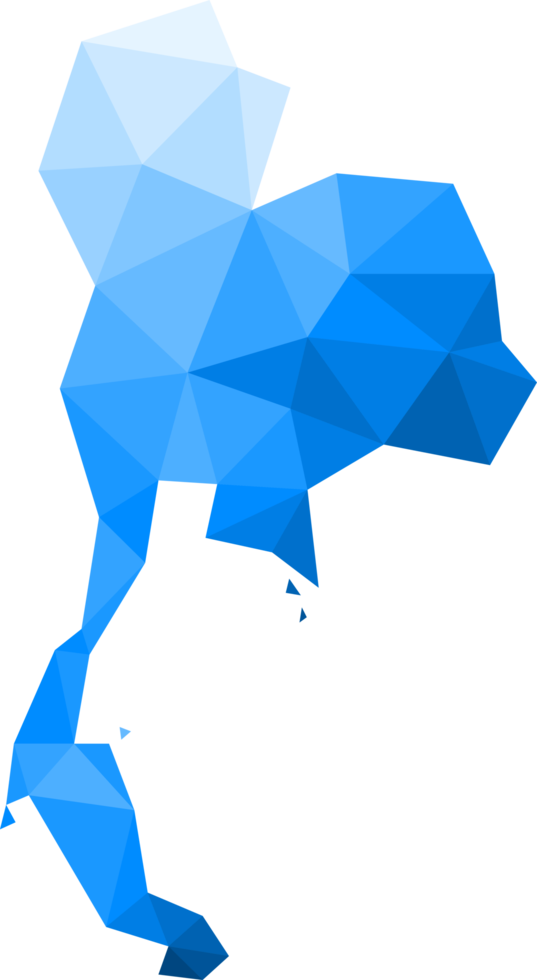 Polygonal Thailand map on transparent background. 17178750 PNG