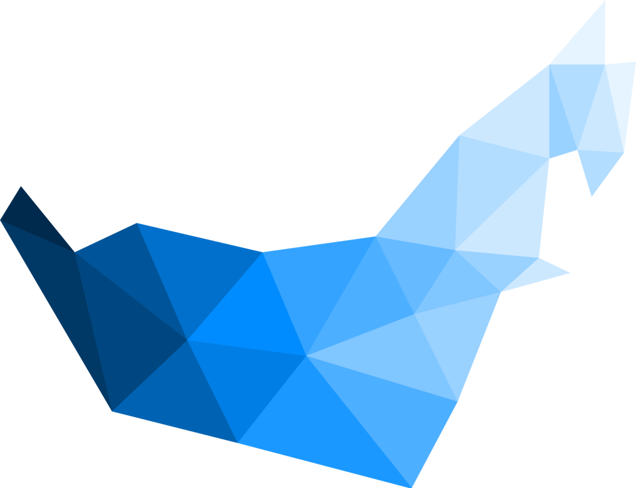 Polygonal United Arab Emirates map on transparent background. png