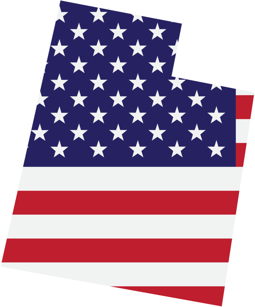 outline drawing of utah state map on usa flag. png