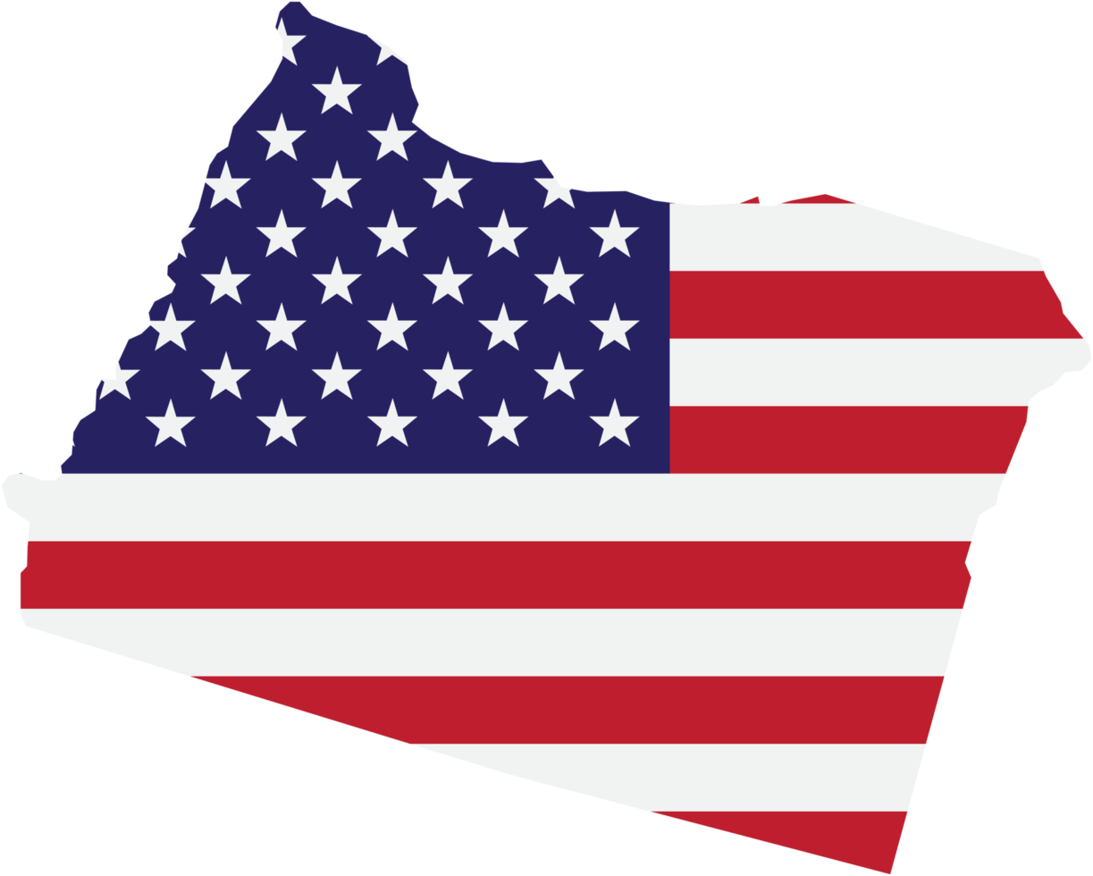 outline drawing of oregon state map on usa flag. png