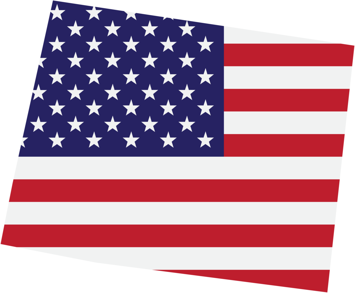 outline drawing of wyoming state map on usa flag. png