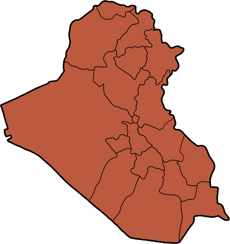 doodle freehand drawing of iraq map. png